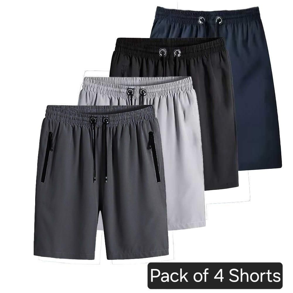 Combo of 4 Men's Stretchable Cotton Shorts for Summers 🌞👕