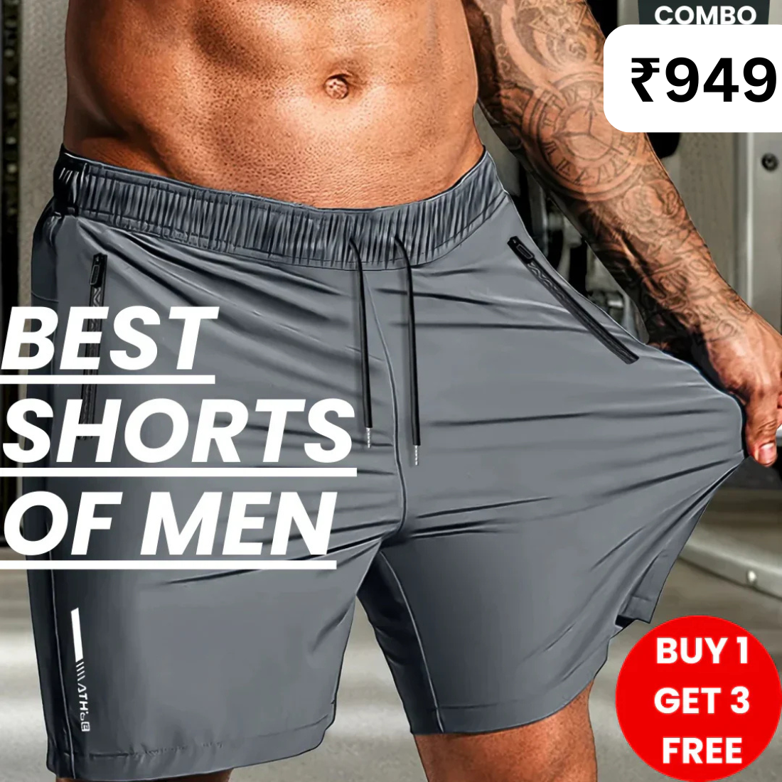 Combo of 4 Men's Stretchable Cotton Shorts for Summers 🌞👕