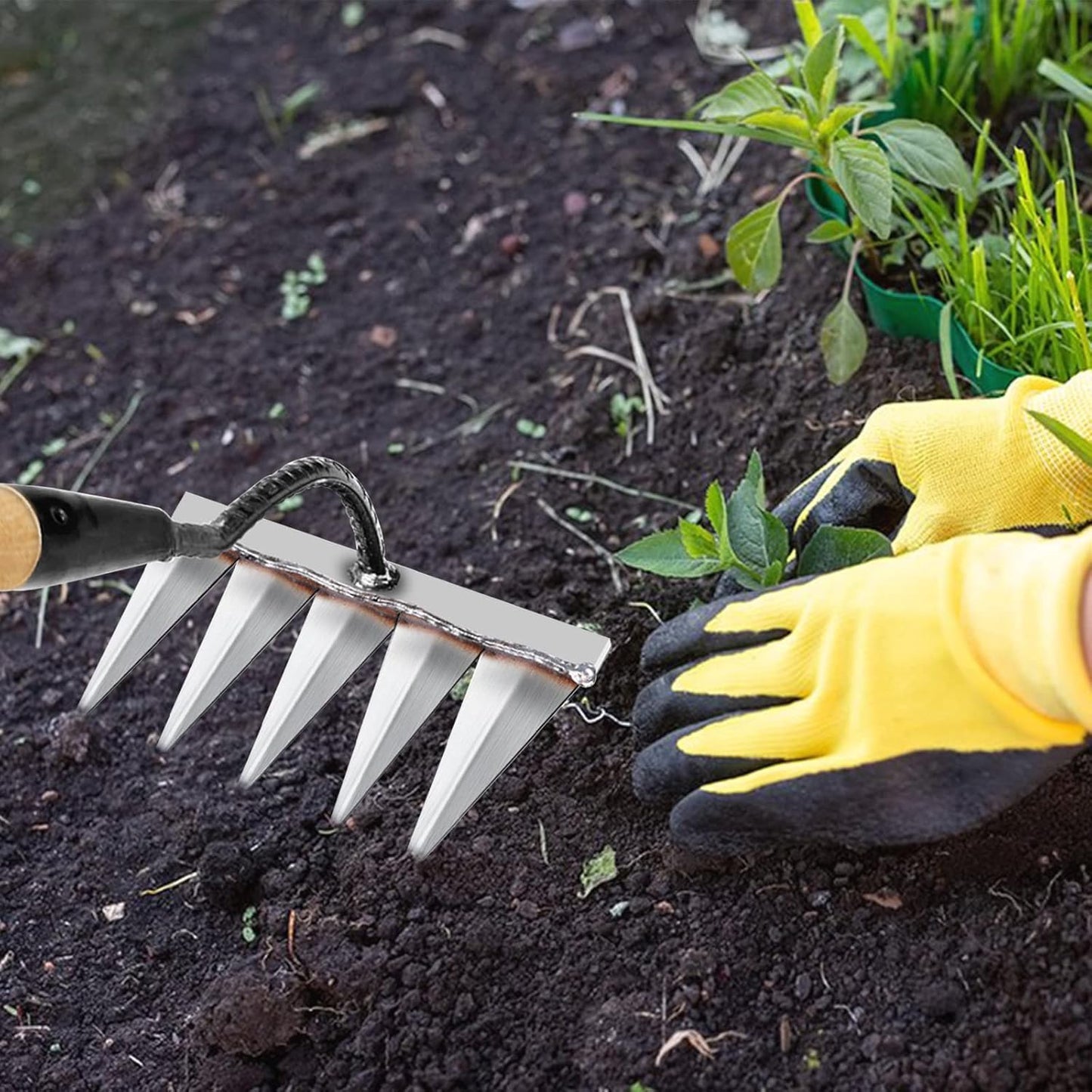 Sharpen™ Carbon Steel Garden Weeding Rake