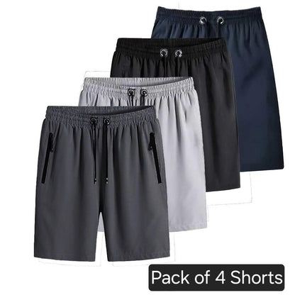 Combo of 4 Men's Stretchable Cotton Shorts for Summers 🌞👕
